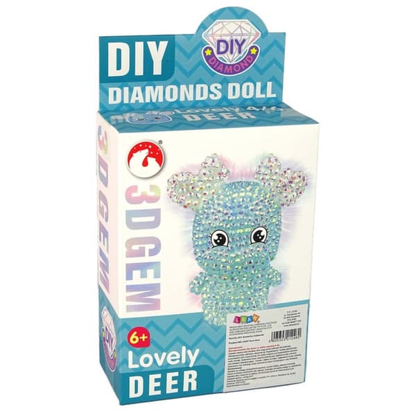 DIY 3D diamantmaleri nøglering med diamanter håndværkssæt blå
