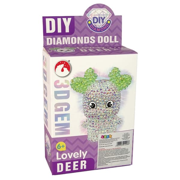 DIY 3D diamantmaleri nøglering med diamanter håndværkssæt hvid