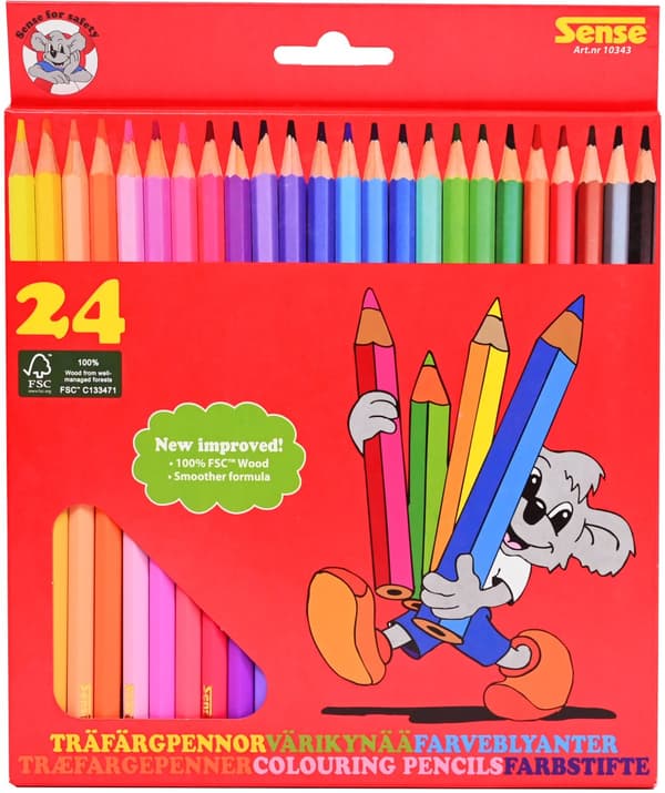 Träfärgpennor 24-pack FSC® Sense