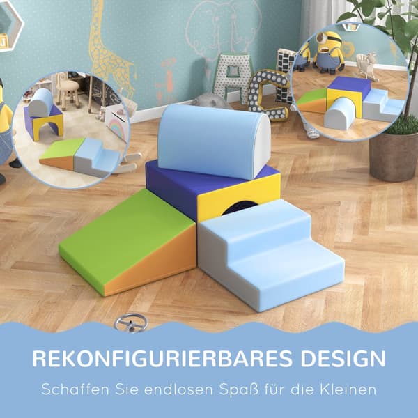 Skumblokke til bygning, Softbausteine 4er-Set, 150x50x39 cm, Multifarvet