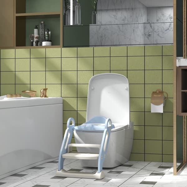 Toilettræner til Børn, ZONEKIZ, 67.9x42.8x51.5 cm, Blå og Hvid
