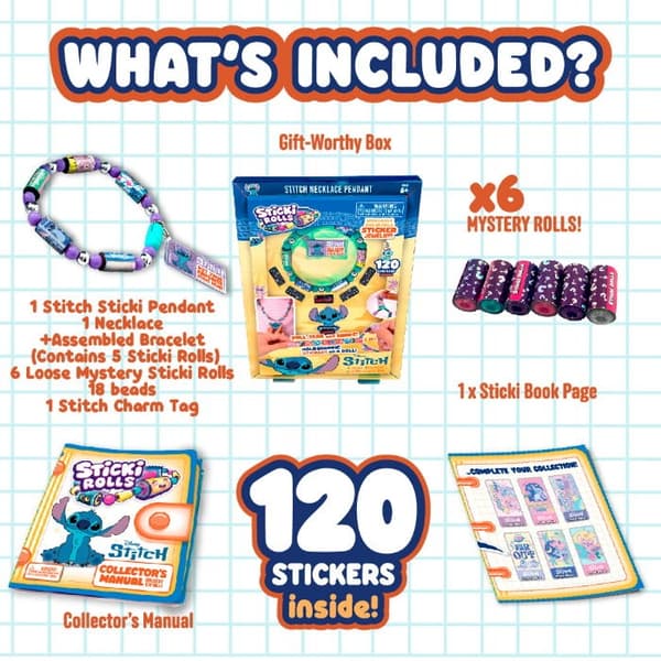 Sticki Rolls Stitch Sticker Bracelet and Necklace