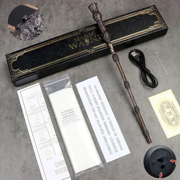 Magisk Eldandande Stav, Dubbelbrytarsäkerhetsdesign, Komplett Magisk Kit,Dumbledore