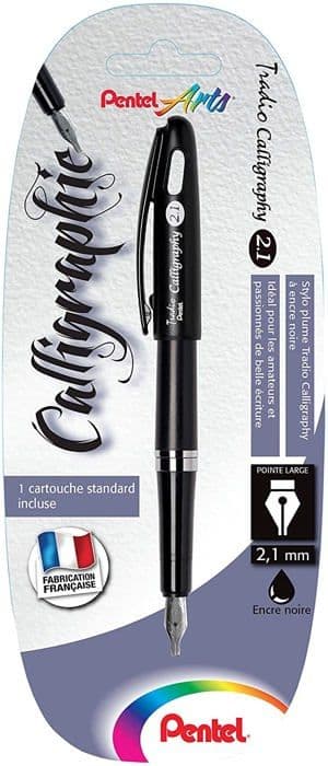 Pentel Calligraphy Kit - 888298 - Tradio Calligraphy Calligraphy Reservoarpenna Bred spets 2,1 mm Svart
