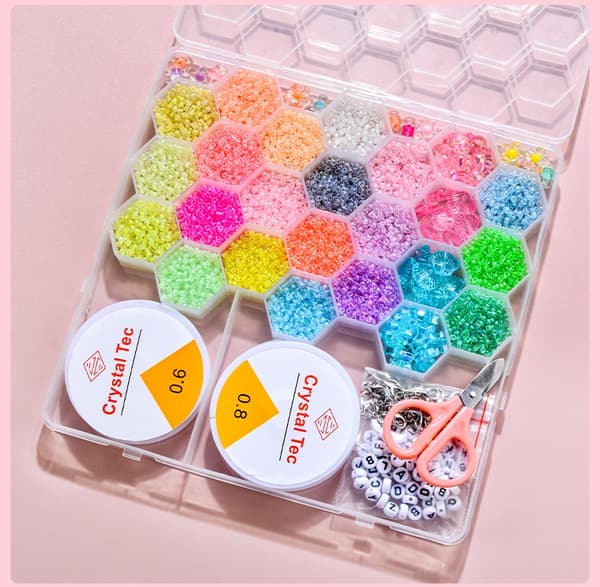 Glow in the Dark Pärlset – Komplett DIY-kit med självlysande pärlor, tråd & tillbehör