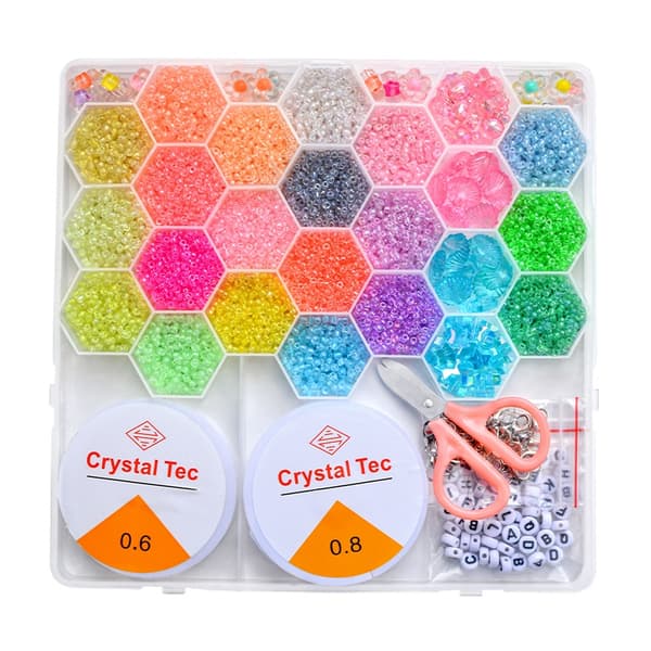 Glow in the Dark Pärlset – Komplett DIY-kit med självlysande pärlor, tråd & tillbehör