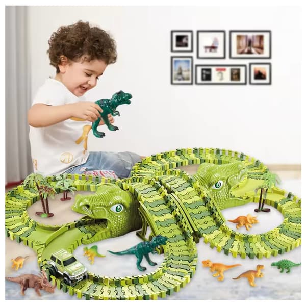 Dinosauriebana 240 delar – Stort lekset med bil, broar & dinosaurier