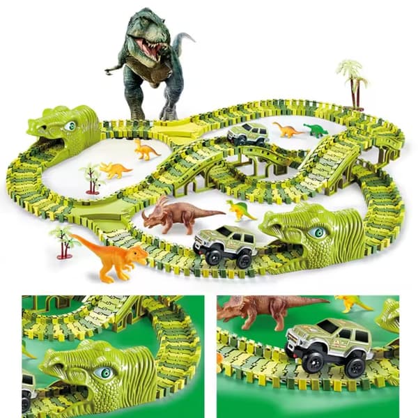 Dinosauriebana 240 delar – Stort lekset med bil, broar & dinosaurier