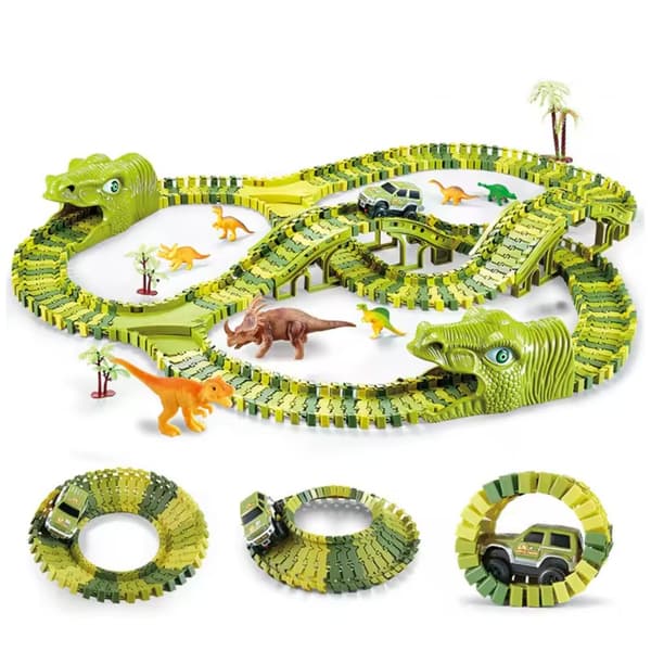 Dinosauriebana 240 delar – Stort lekset med bil, broar & dinosaurier