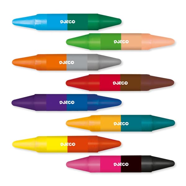 Kritor med Dubbla Färger 8-pack Djeco