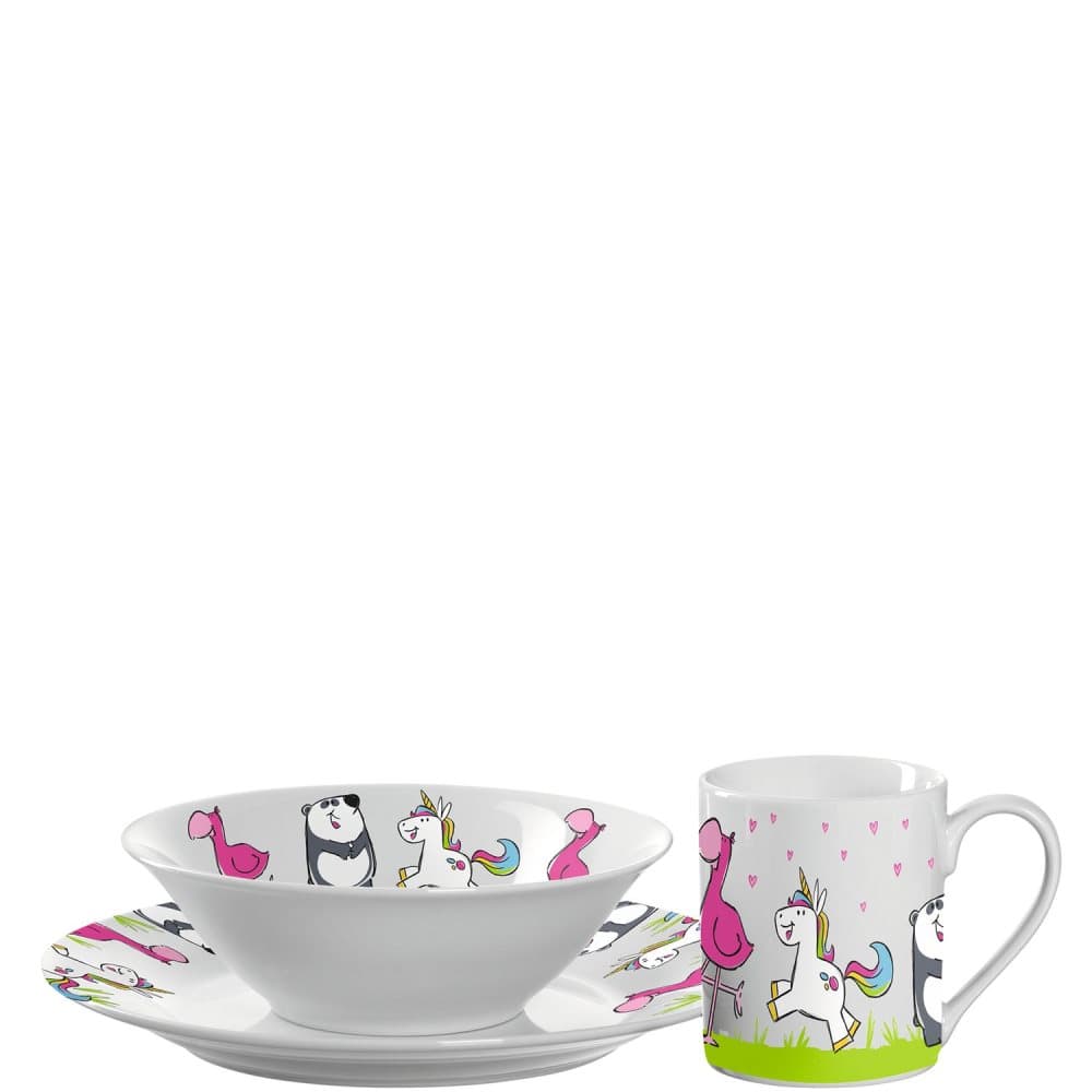 Bambini Set 3 delar Mugg, Tallrik, Skål