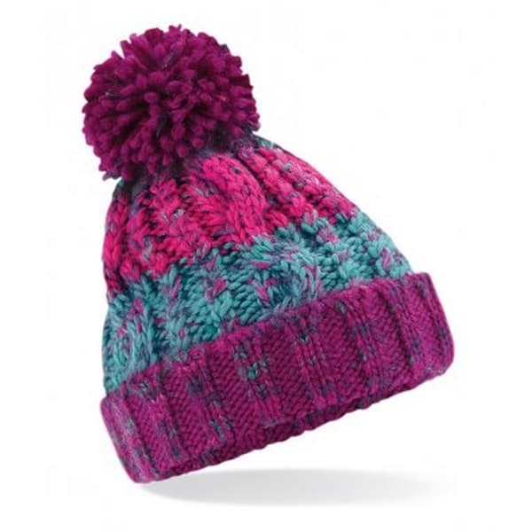 Beechfield Junior Corkscrew Pom Pom Beanie