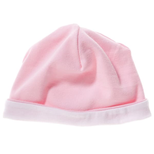 Bella + Canvas Baby Unisex Reversible Baby Rib Beanie Hat Pink / White One Size
