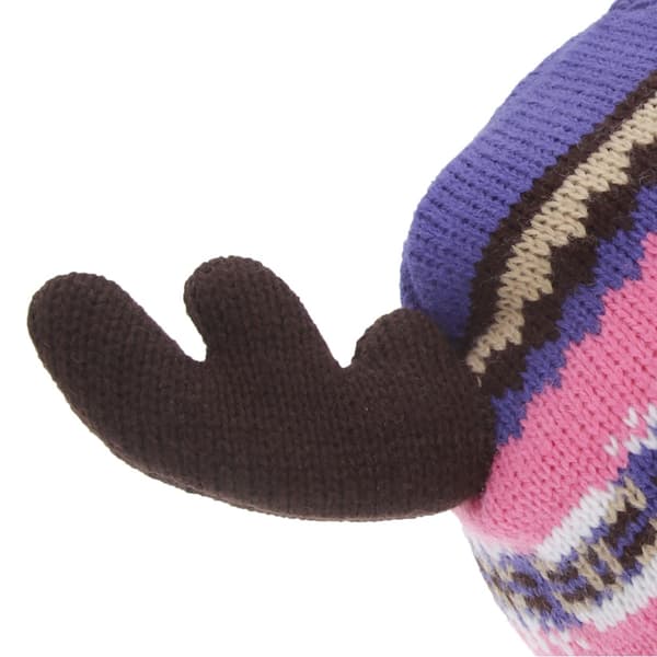 FLOSO Barn/Kids Fairisle Moose Winter Beanie Hat With Antlers (vintermössa med horn)