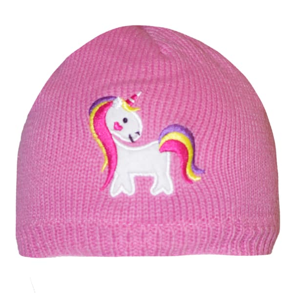 Girls Unicorn Winter Hat Pink 6-8 years