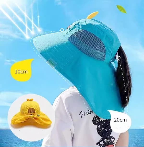 Barnsolhatt med UV-skydd & visselpipa – 3–10 år