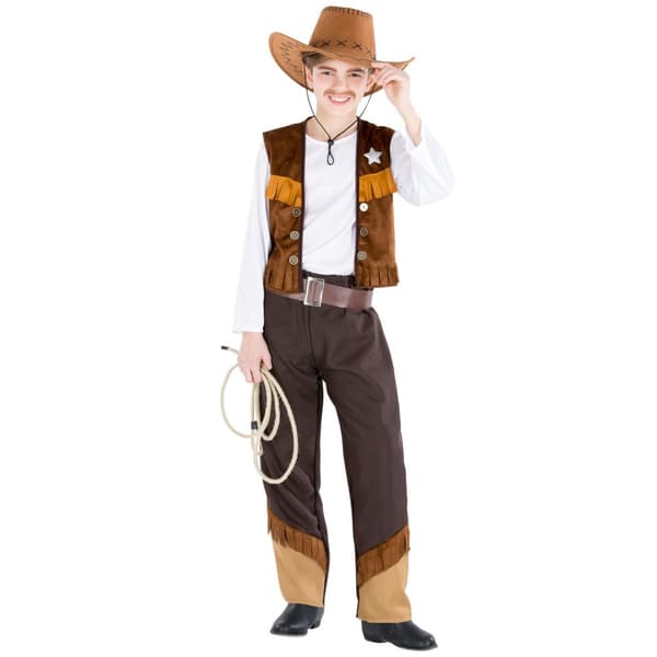 Cowboy Luke børnekostume Brun 140 cm