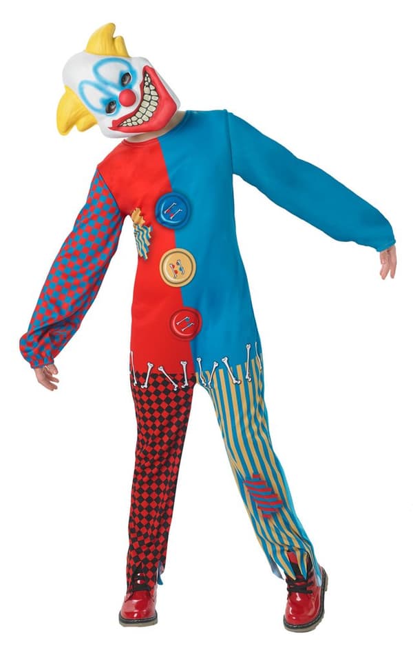 Klovniasu ja naamari 110/116 cl (5-6 vuotta) halloween klovni