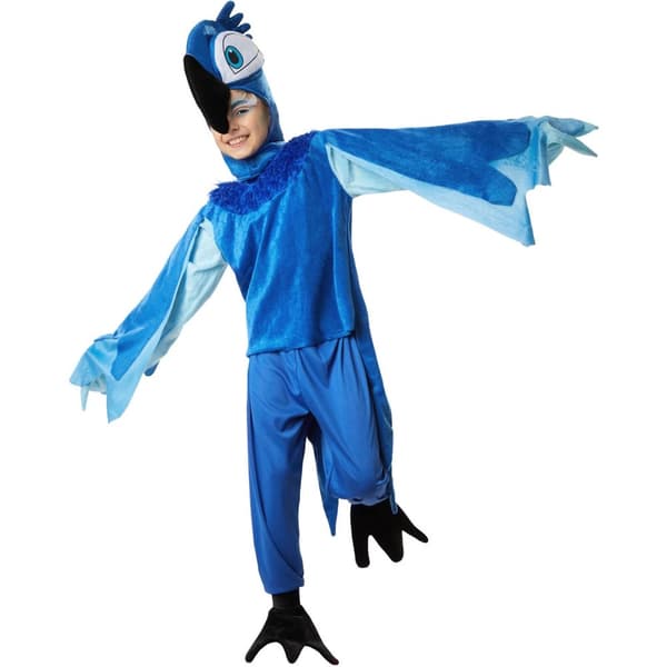 Sjov blå papegøje kostume Blå 116 cm