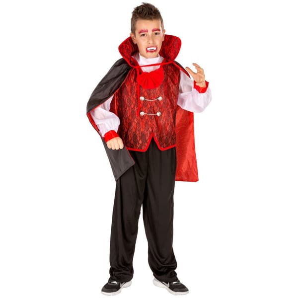 Grev Dracula børnekostume Halloween Sort 128 (8-10y)
