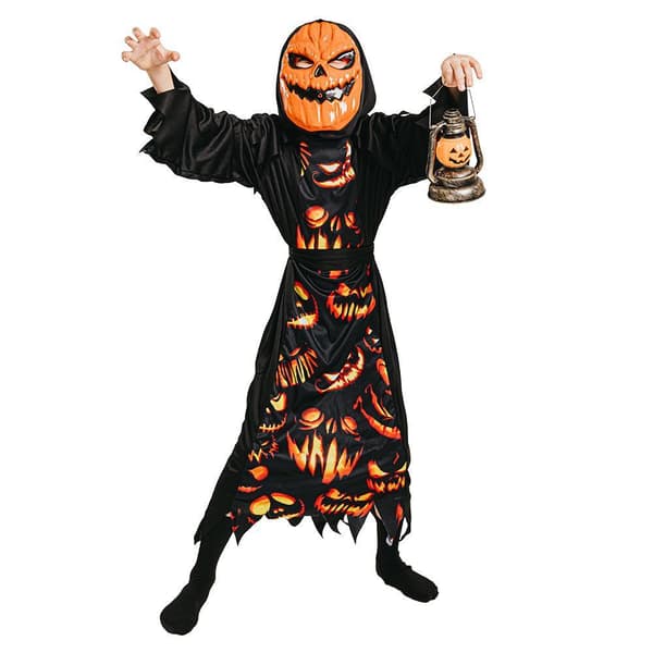 Pumpa Demon med Mask Maskeraddräkt Halloween