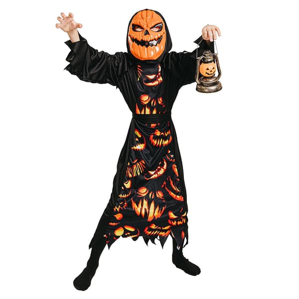 Pumpa Demon med Mask Maskeraddräkt Halloween