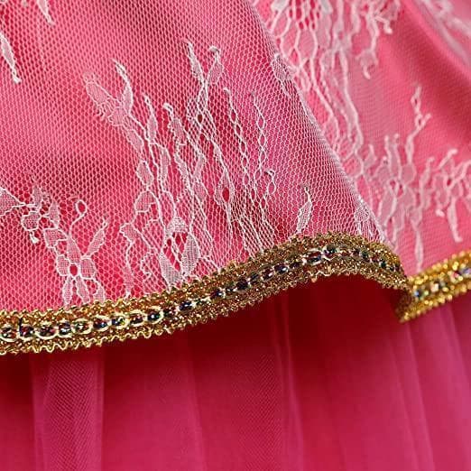 Elegant Rosa Prinsessklänning Törnrosa Maskeraddräkt