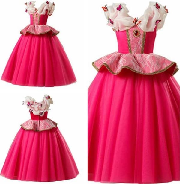 Elegant Rosa Prinsessklänning Törnrosa Maskeraddräkt