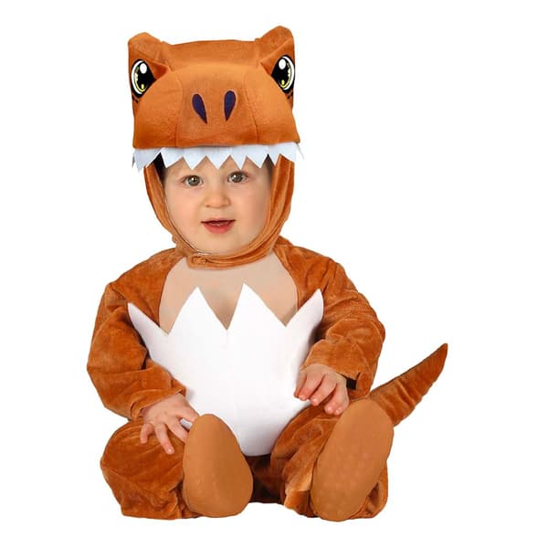 Brun T-Rex Baby Karnevalskostyme