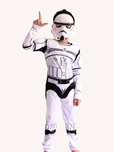 Stormtrooper Deluxe Barn Maskeraddräkt Vit 128