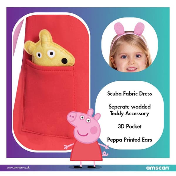 Peppa pig kjole 110 cm (4-6 år) diadem greta gris drakt kjole