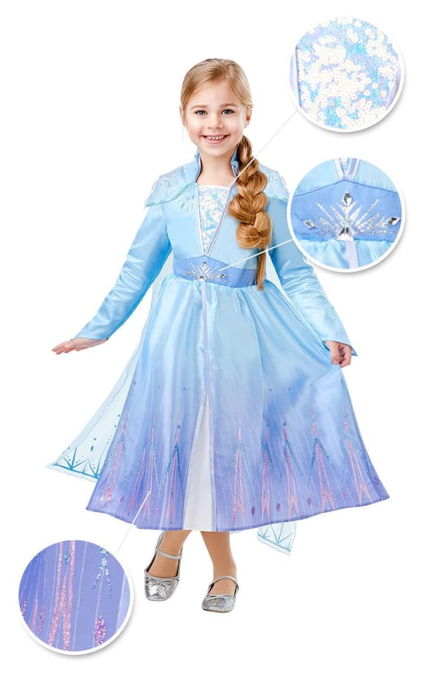 Frozen II elsa travel deluxe 122/128 cl (7-8 år) frost klänning