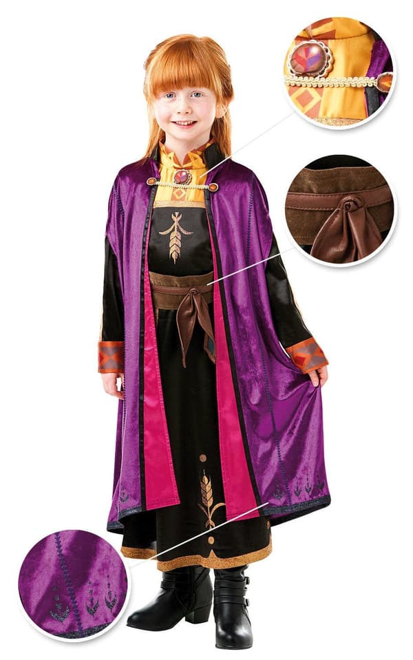 Frozen II anna kappe deluxe 98/104 cl (3-4 år) frost kjole