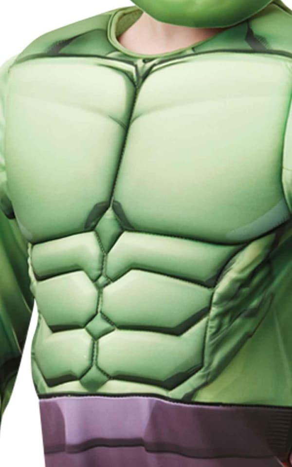Hulk deluxe 122/128 cm (7-8 vuotta) pehmennetty puku ja naamio