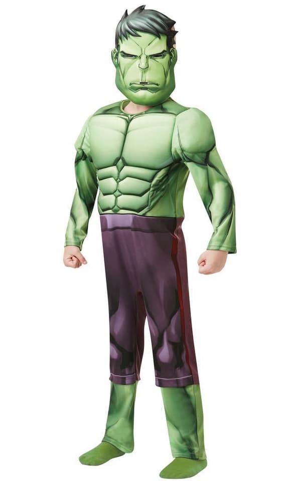 Hulk deluxe 122/128 cm (7-8 år) polstret drakt med maske av hulk