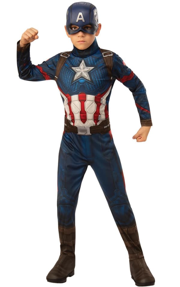Captain america (8-10 år) drakt med maske fra avengers