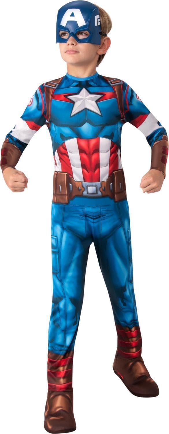 Captain america 110/116 cl (5-6 år) dräkt med mask avengers