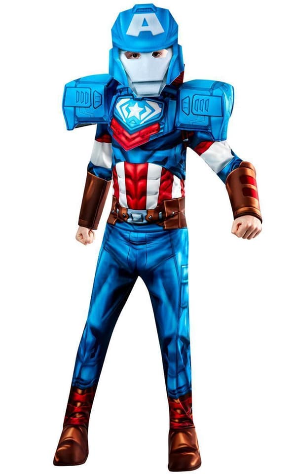 Captain america (5-7 år) dräkt med mask avengers mech strike