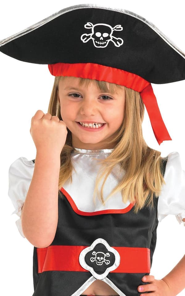 Pirattjej 110/116 cl (5-6 år) pirat sjörövare rövare kapten