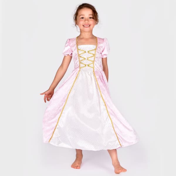 Prinsessekjole Kostyme Rosa Fløyel 98-104 cm Den Goda Fen