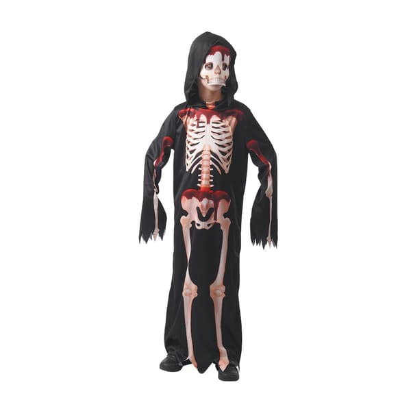 Blodig Skelett med Mask Barn Maskeraddräkt 122-134 cm (7-8 år)