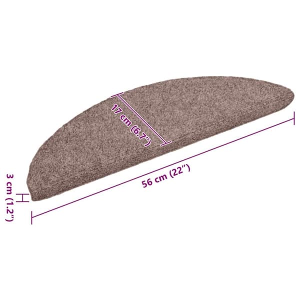 vidaXL Selvklebende trappematter nålestempel 15 stk 56x17x3 cm krem