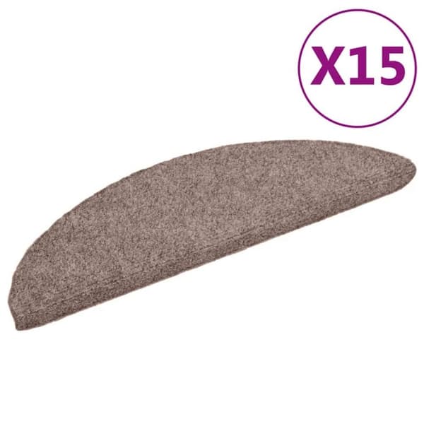 vidaXL Selvklebende trappematter nålestempel 15 stk 56x17x3 cm krem
