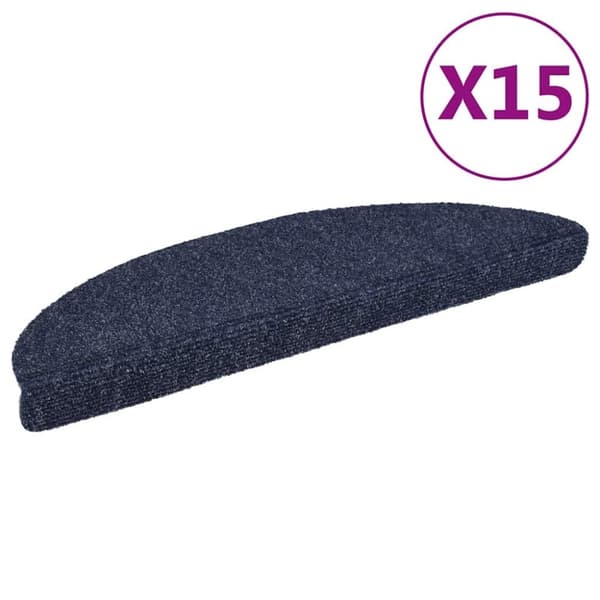 vidaXL Selvklebende trappematter nålestempel 15 stk 56x17x3 cm blå