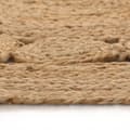 Miniatyrbillede 3 af 6: vidaXL tæppe flettet design jute 120 cm rund