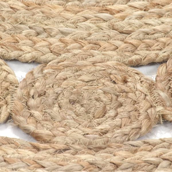 vidaXL tæppe flettet design jute 120 cm rund