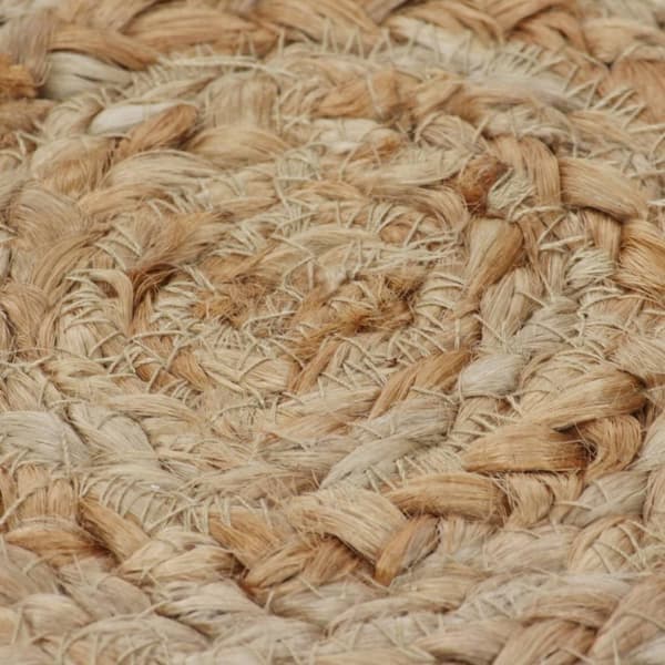 vidaXL tæppe flettet design jute 120 cm rund
