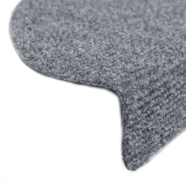 vidaXL Selvklebende trappematter nålestempel 15 stk 65x21x4cm lys grå