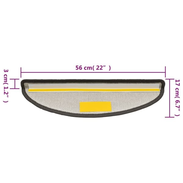 vidaXL 15 stk. trappemåtter 56 x 17 x 3 cm mørkegrå