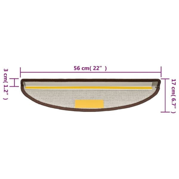 vidaXL 15 stk. trappemåtter 56 x 17 x 3 cm kaffefarvet